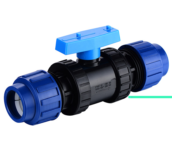 PP True Union Compression Ball Valve